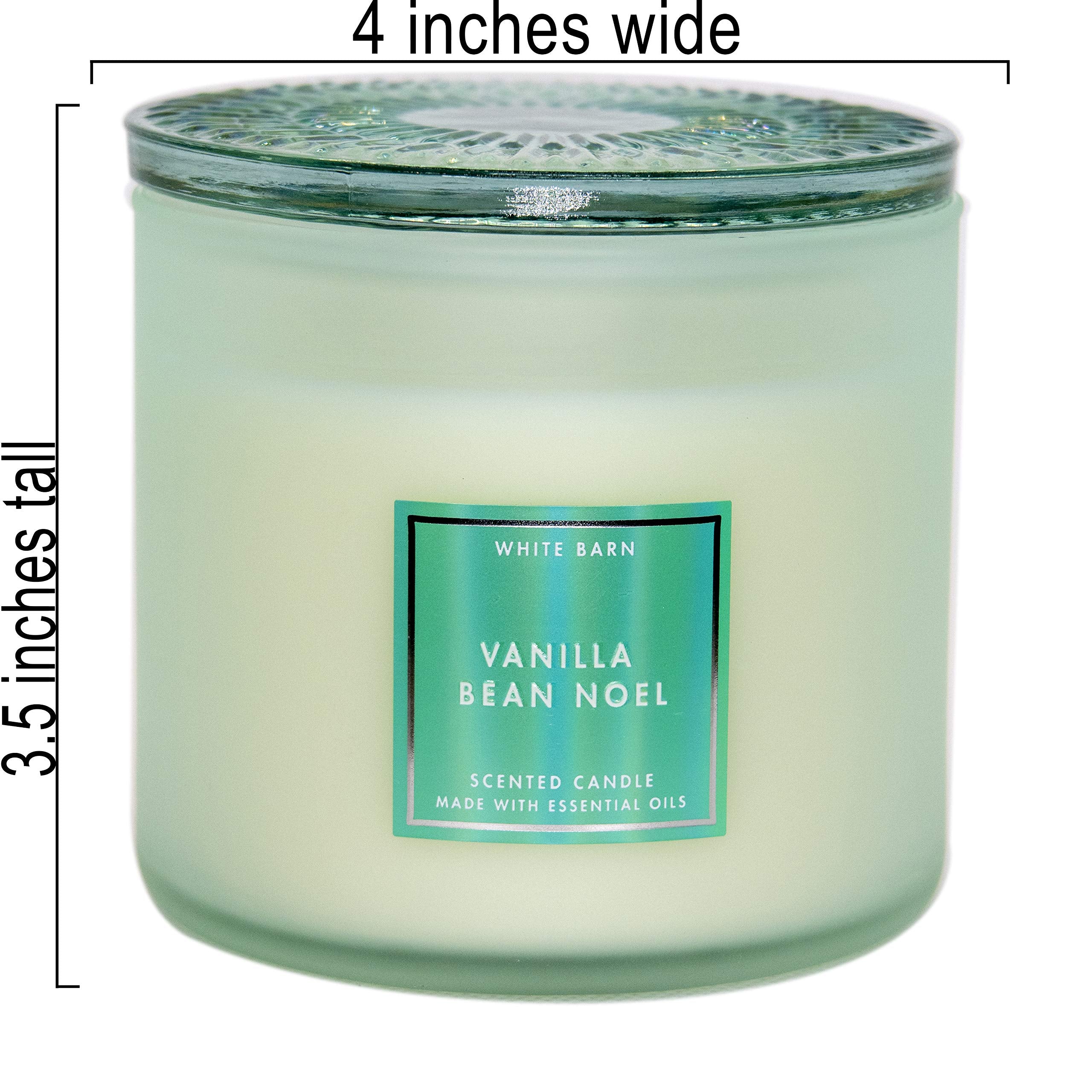 White Barn Bath and Body Works, 3-Wick Candle w/Essential Oils - 14.5 oz - Many Scents! (Vanilla Bean Noel)